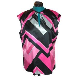 New York & Company Chevron Capped Sleeve Blouse